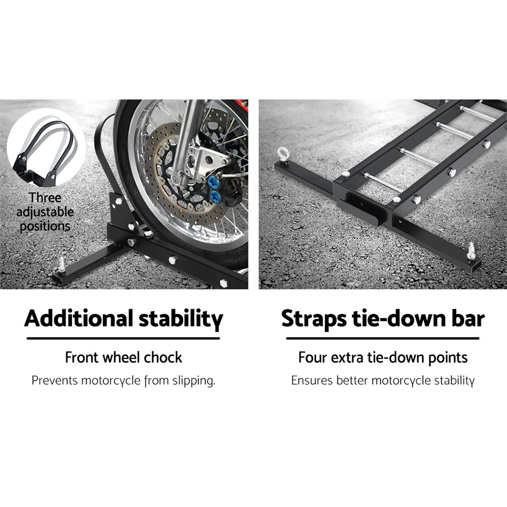Giantz Motorcycle Carrier Rack 2" Towbar Steel Black