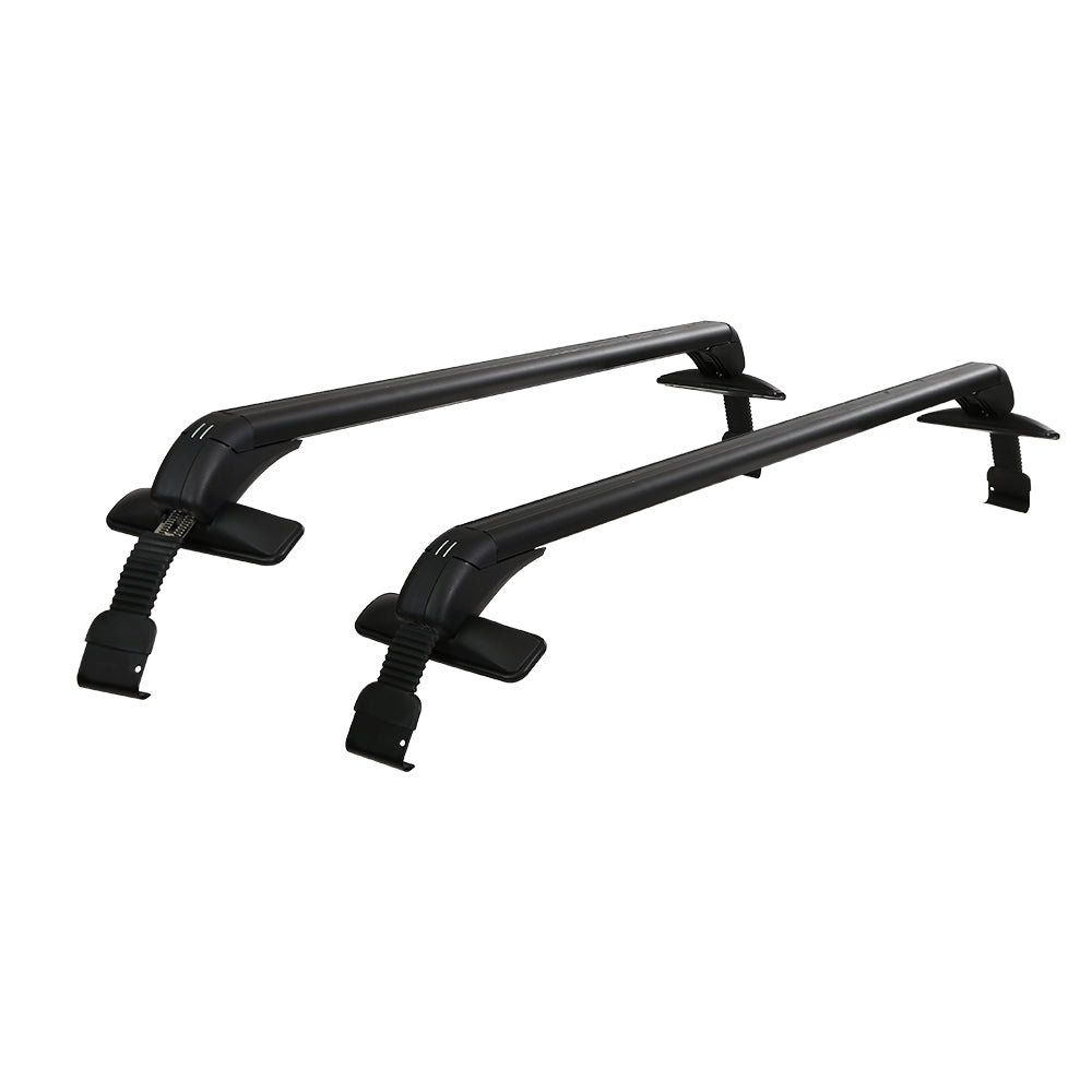 Universal 90cm Aluminium Car Roof Rack Cross Bars Lockable Black