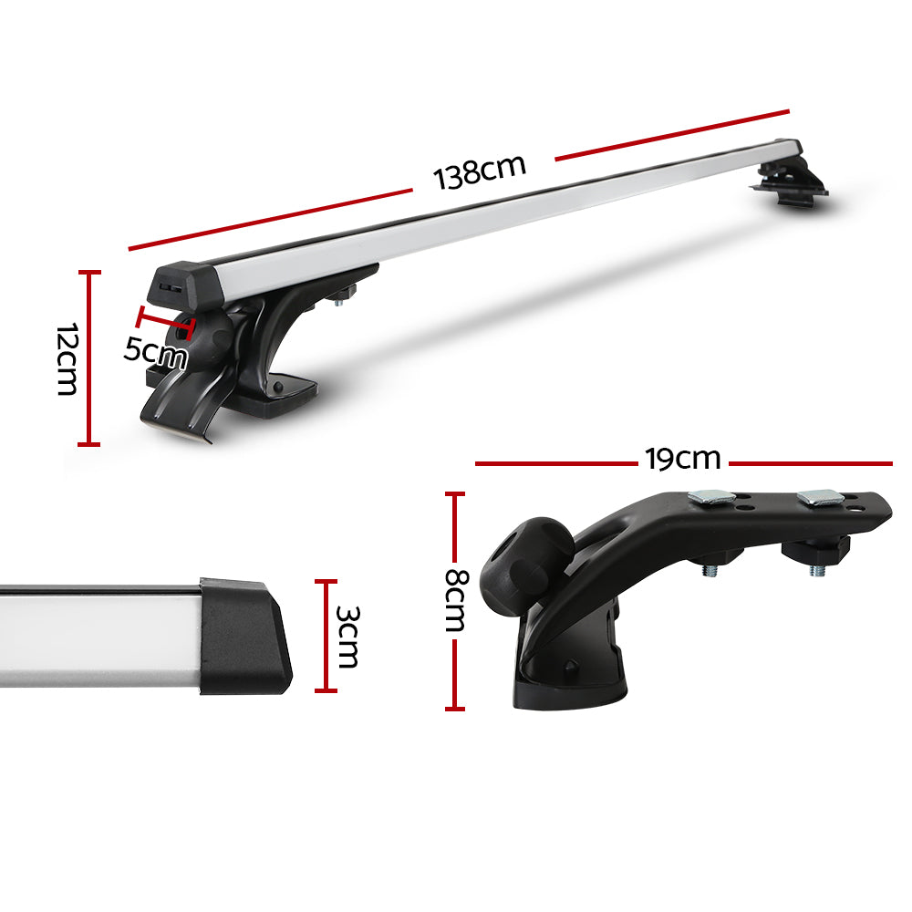 Universal 145cm Aluminium Car Roof Racks Silver
