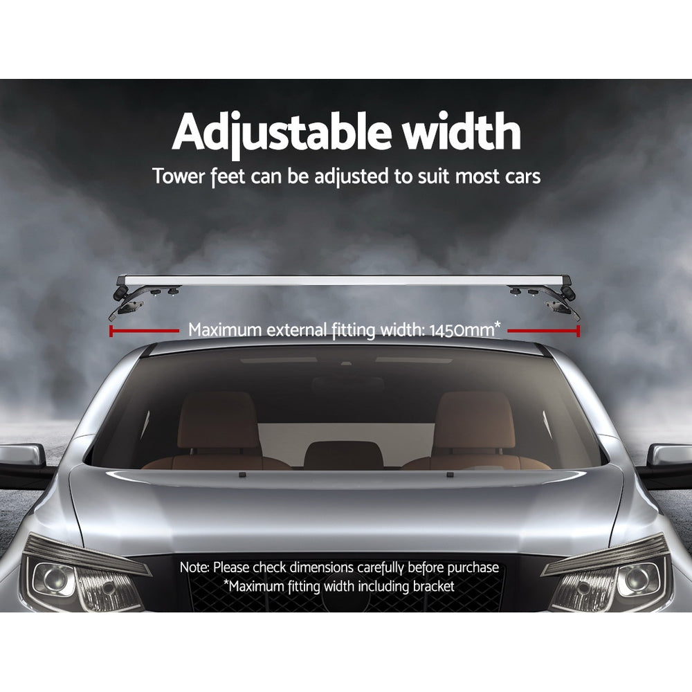 Universal 145cm Aluminium Car Roof Racks Silver