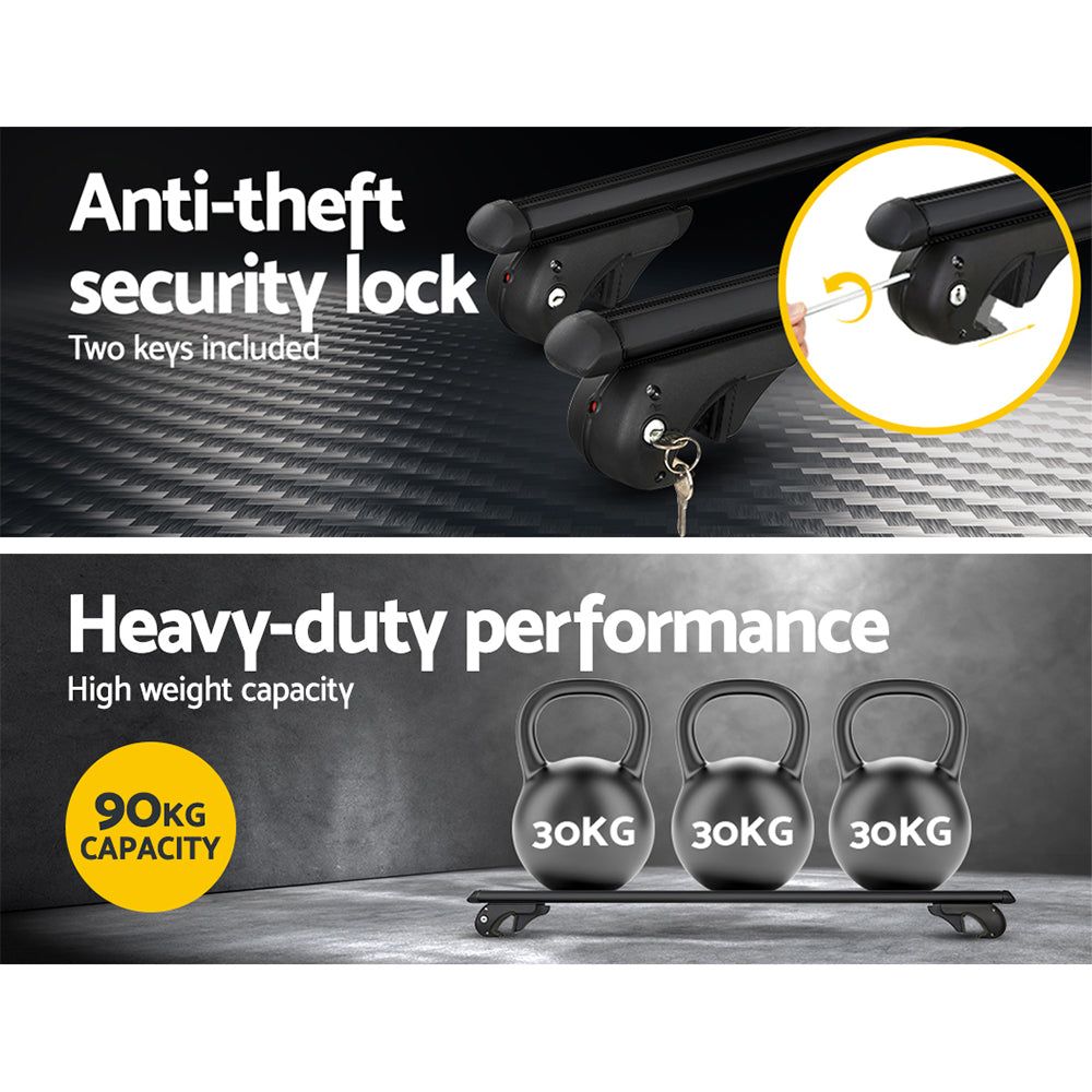 Universal 108cm Aluminium Car Roof Racks Black