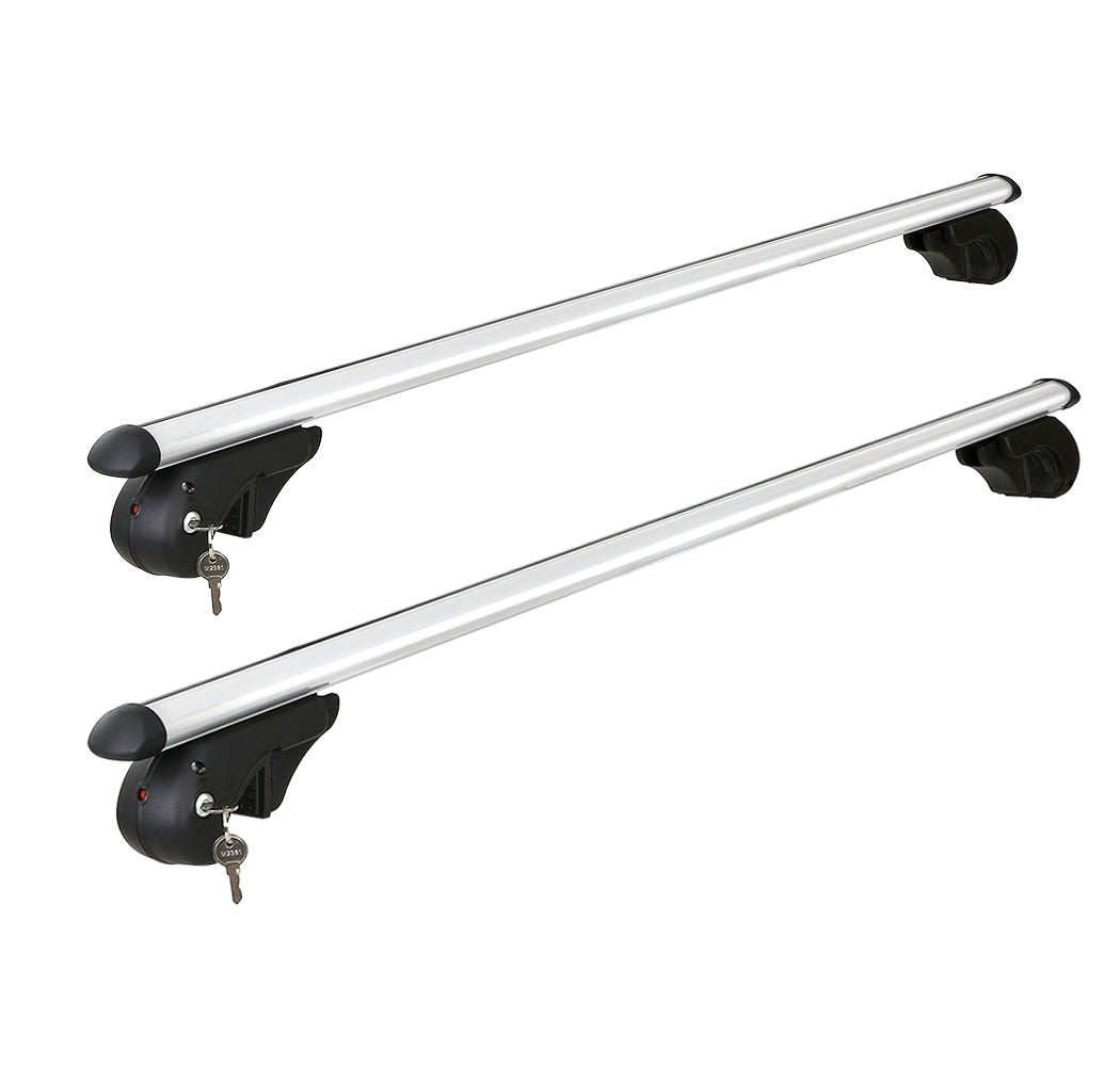 Universal Car Roof Rack Cross Bars Aluminium Adjustable 123cm Silver