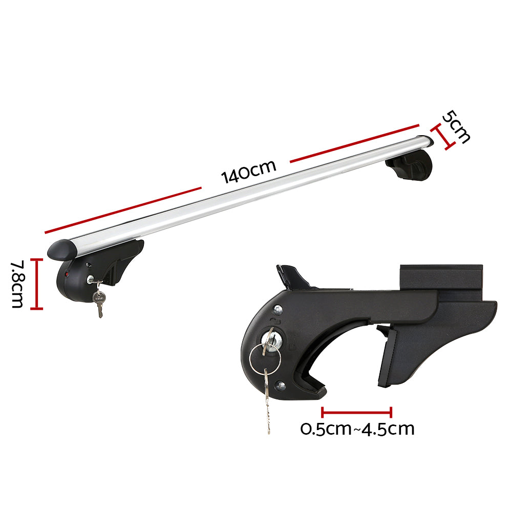 Universal 123cm Aluminium Car Roof Racks Adjustable Silver