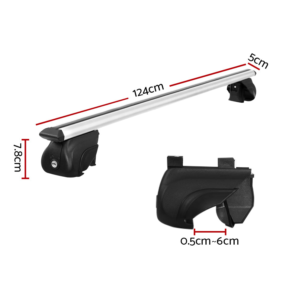 Universal 111cm Car Roof Racks Aluminium Cross Bars Silver