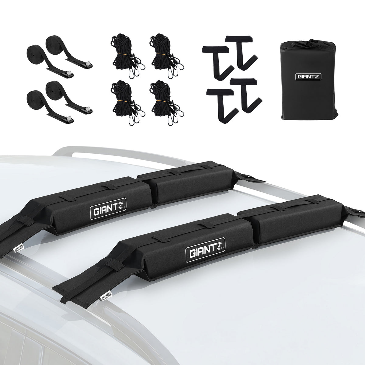 GIANTZ Universal Soft Roof Rack Pads for Kayak, 80kg, Black
