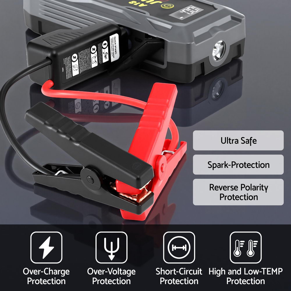 Giantz 2000A 12V Portable Car Jump Starter Power Bank & LED Flashlight