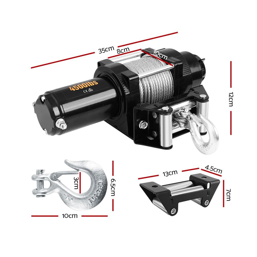 Giantz 4500lbs Electric Winch 4WD Off-Road Waterproof