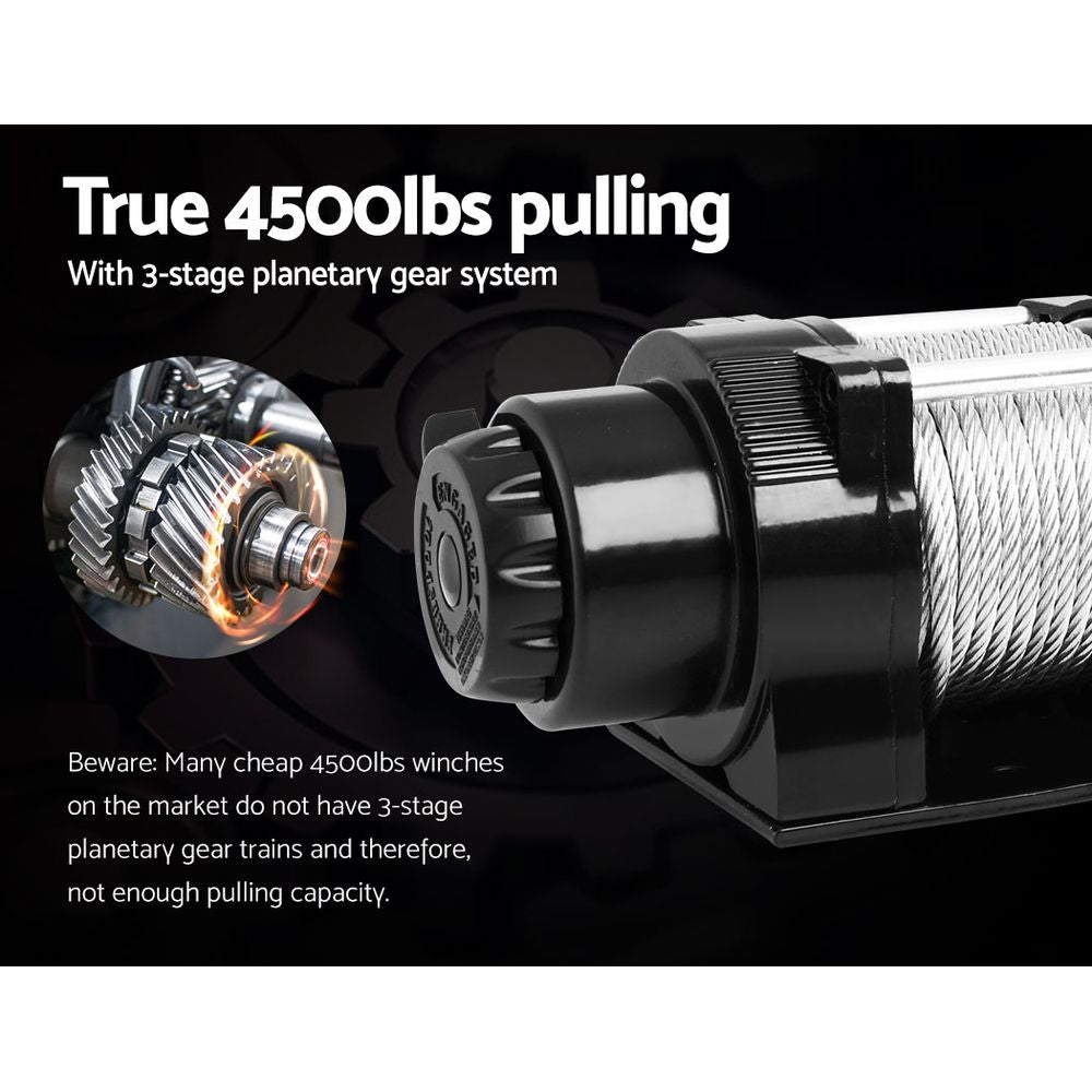 Giantz 4500lbs Electric Winch 4WD Off-Road Waterproof