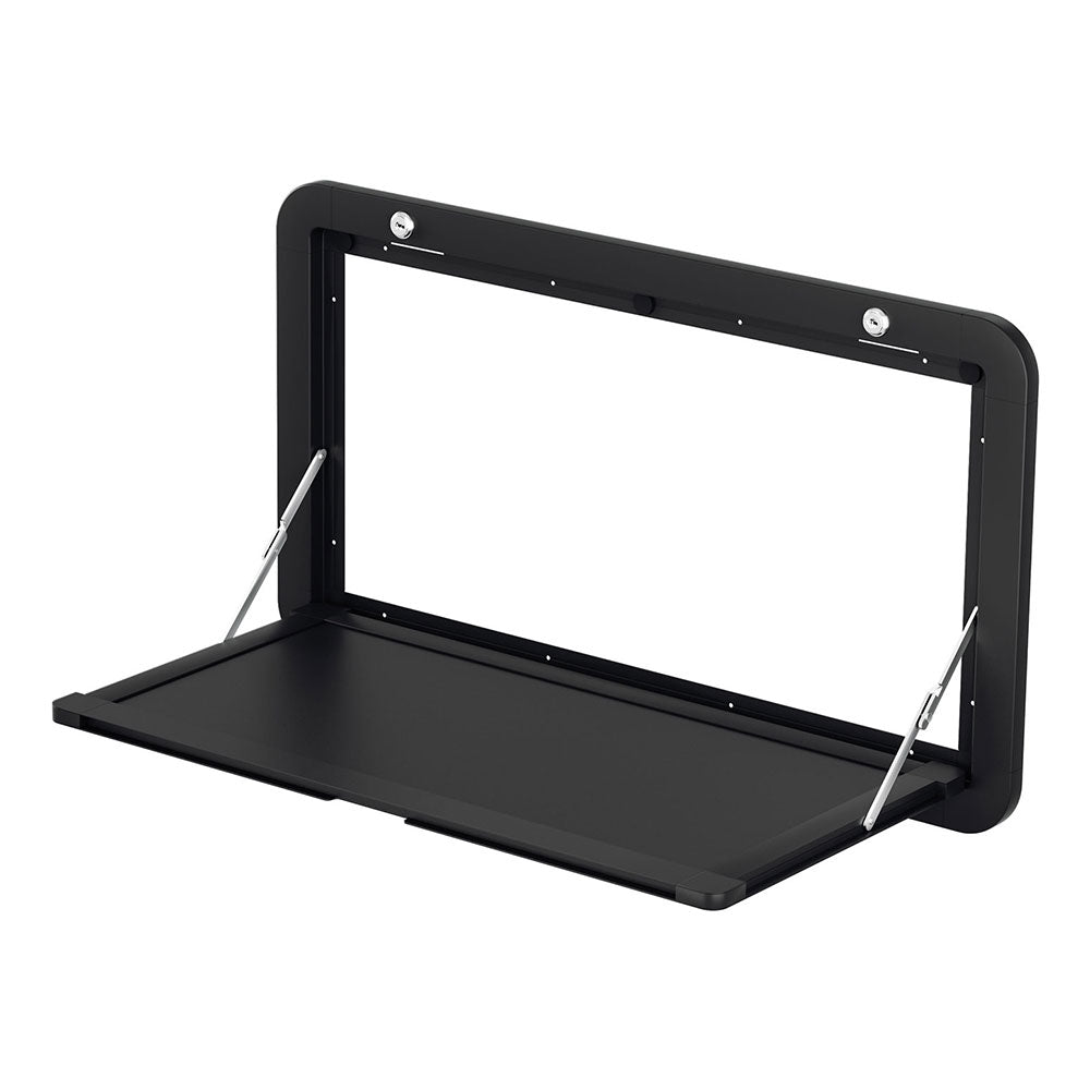 Weisshorn 800x450mm Folding Caravan Table Lockable Black