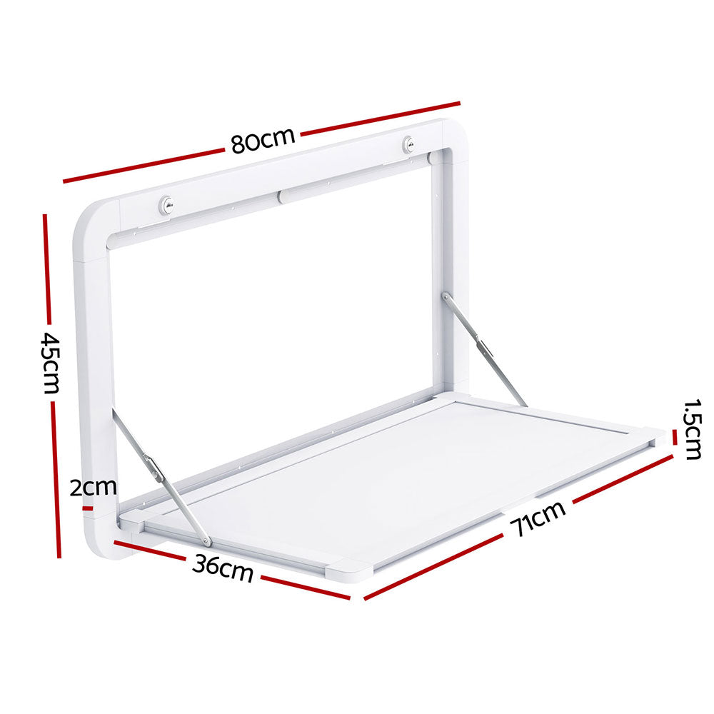 Weisshorn 800x450mm Folding Caravan Table Lockable White