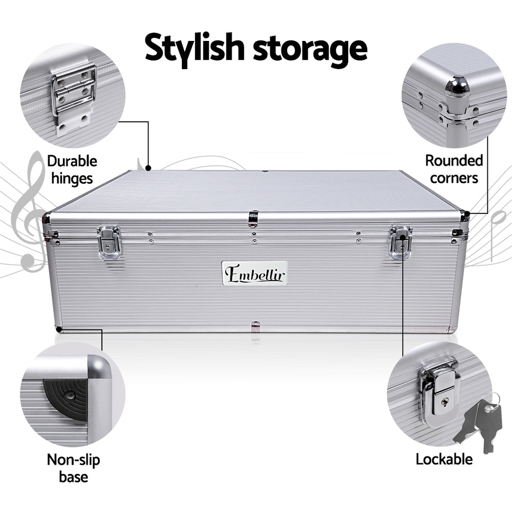 Embellir 1000-Disc Aluminium CD/DVD Storage Case Silver
