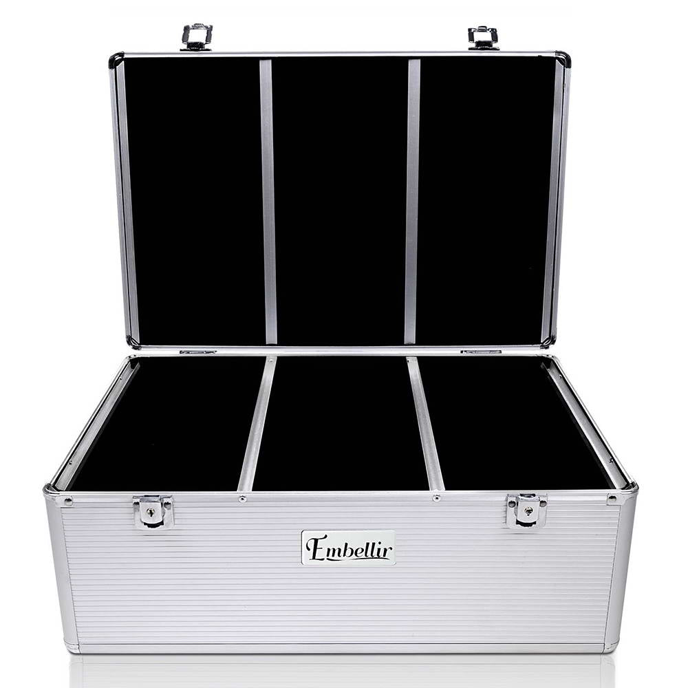 Embellir 500-Disc Aluminium CD/DVD Storage Case Silver