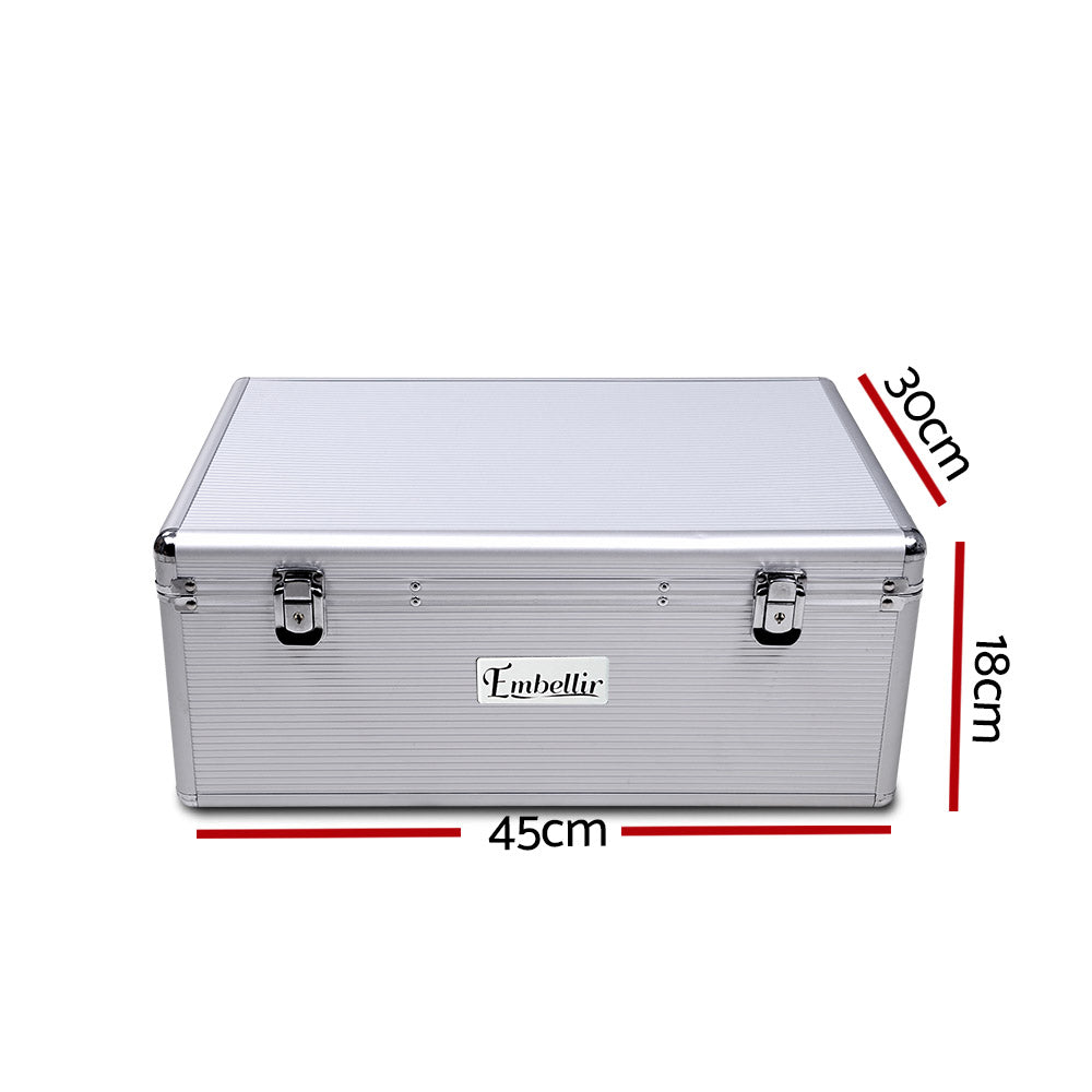 Embellir 500-Disc Aluminium CD/DVD Storage Case Silver