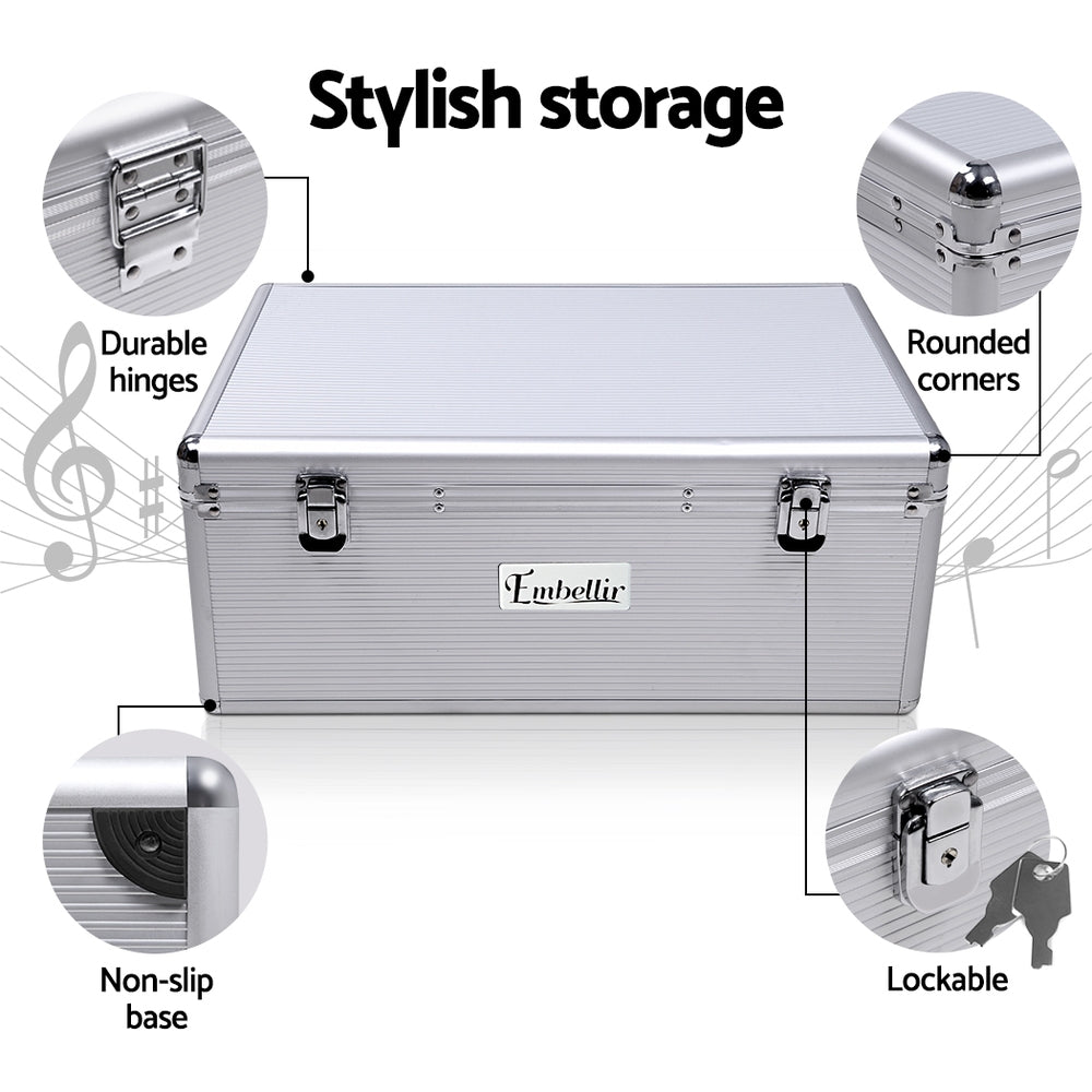 Embellir 500-Disc Aluminium CD/DVD Storage Case Silver