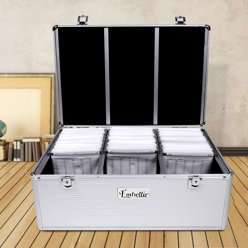 Embellir 500-Disc Aluminium CD/DVD Storage Case Silver