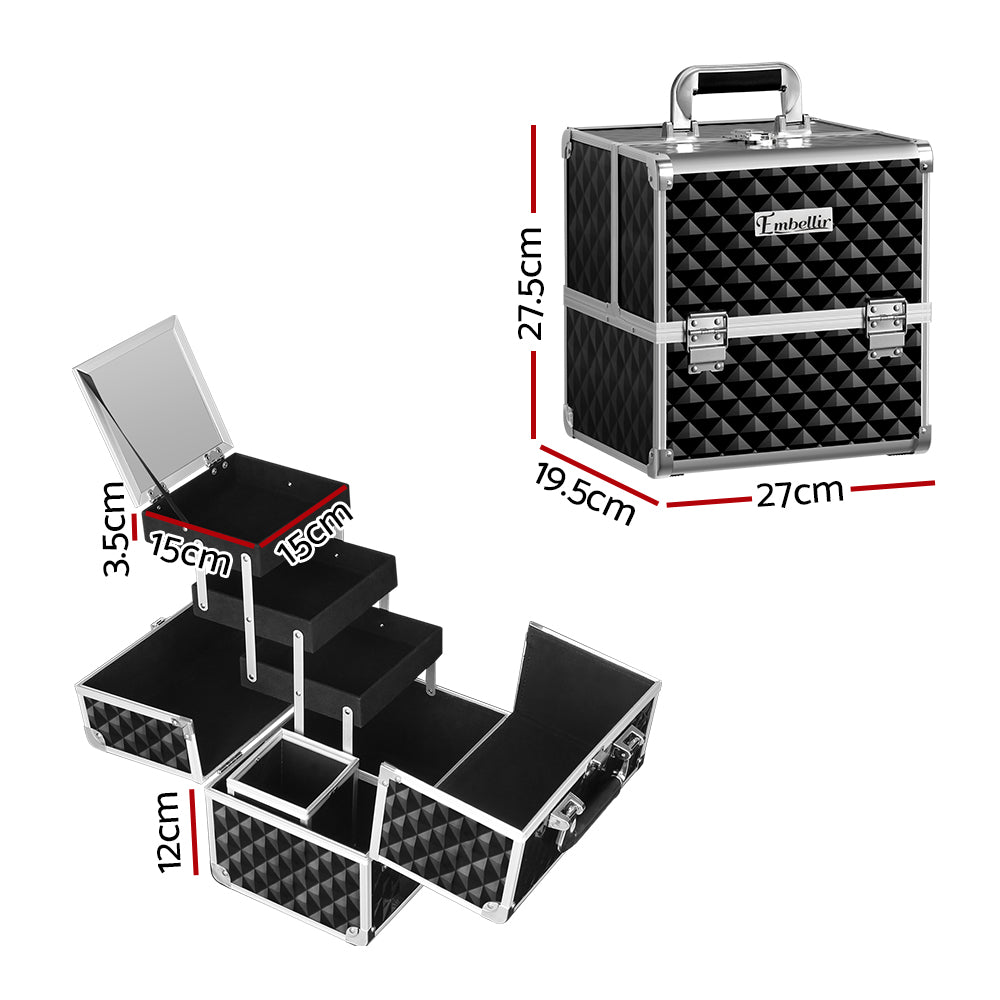 Embellir Large Makeup Case Beauty Organiser Diamond Black
