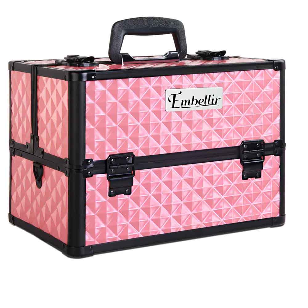 Embellir Portable Makeup Case Diamond Pink Lockable