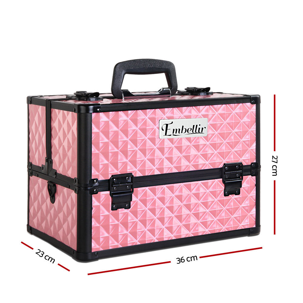 Embellir Portable Makeup Case Diamond Pink Lockable