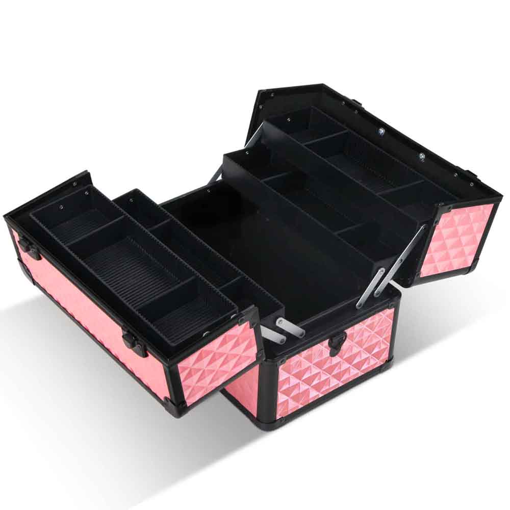 Embellir Portable Makeup Case Diamond Pink Lockable