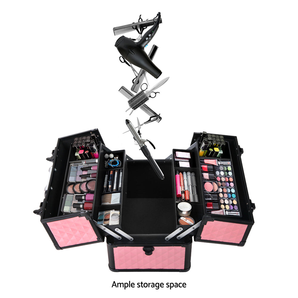 Embellir Portable Makeup Case Diamond Pink Lockable