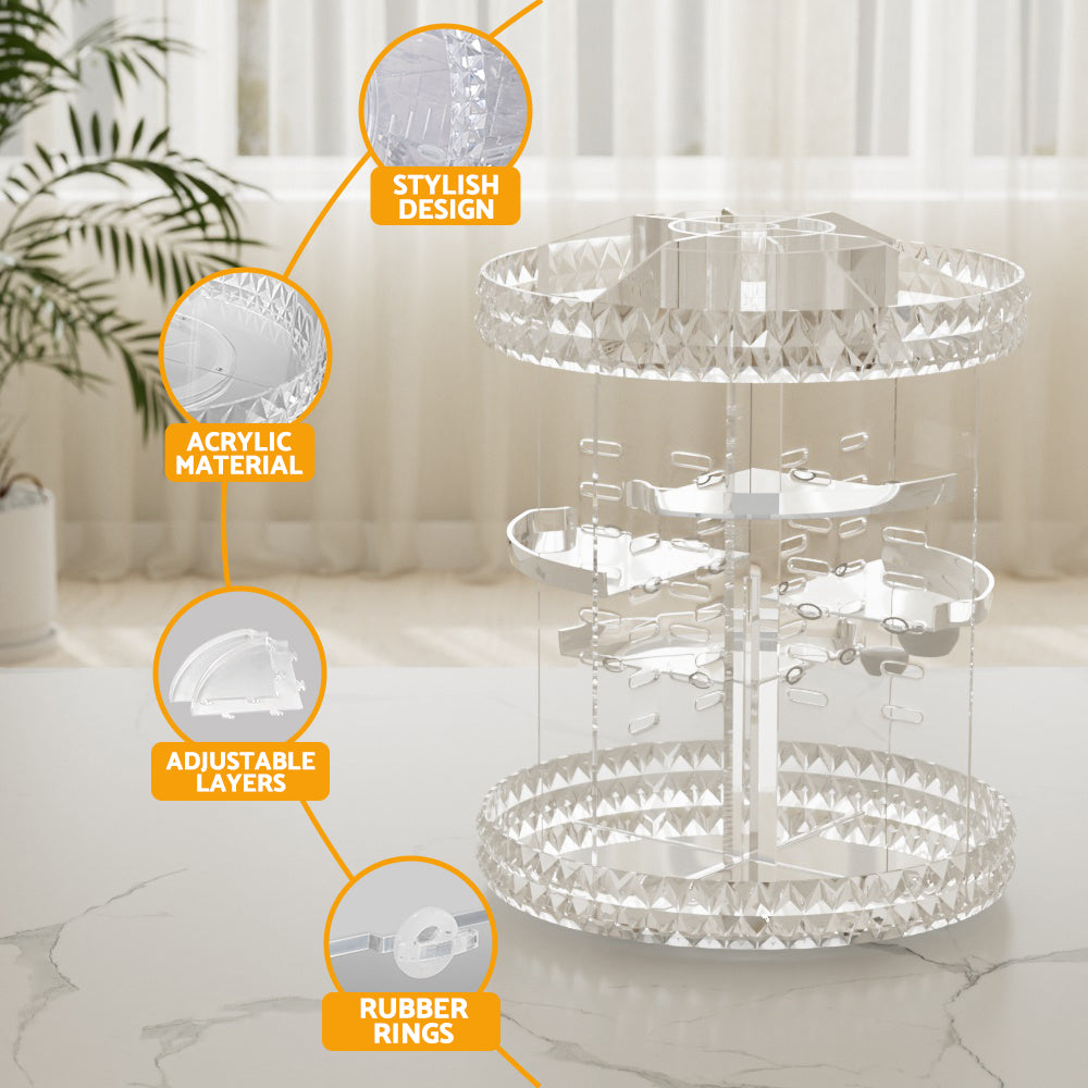 Embellir Acrylic Rotating Makeup Organiser Clear