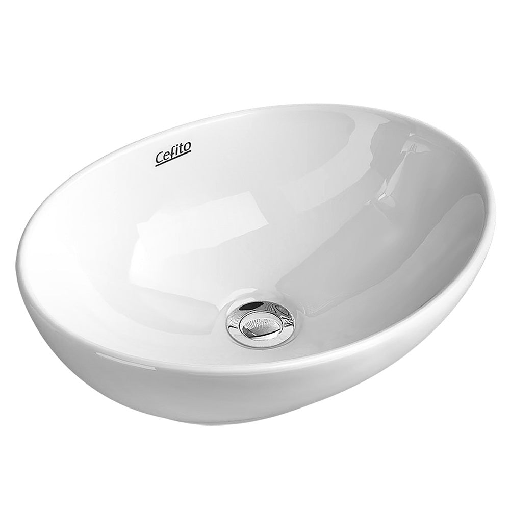 Cefito 41x34cm Ceramic Vanity Basin Oval Bathroom Sink