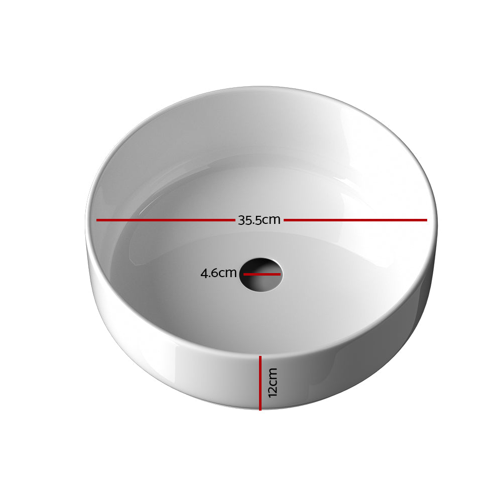 Cefito 35cm Ceramic Vanity Basin Round White