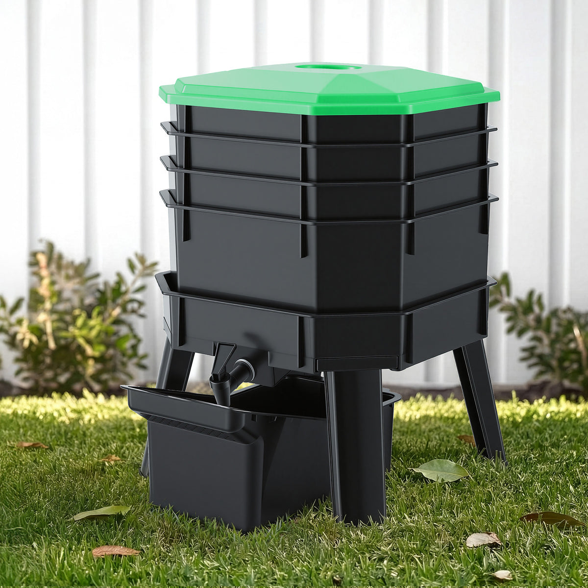 Gardeon 4-Tray Stackable Worm Compost Bin with Liquid Fertiliser Tap