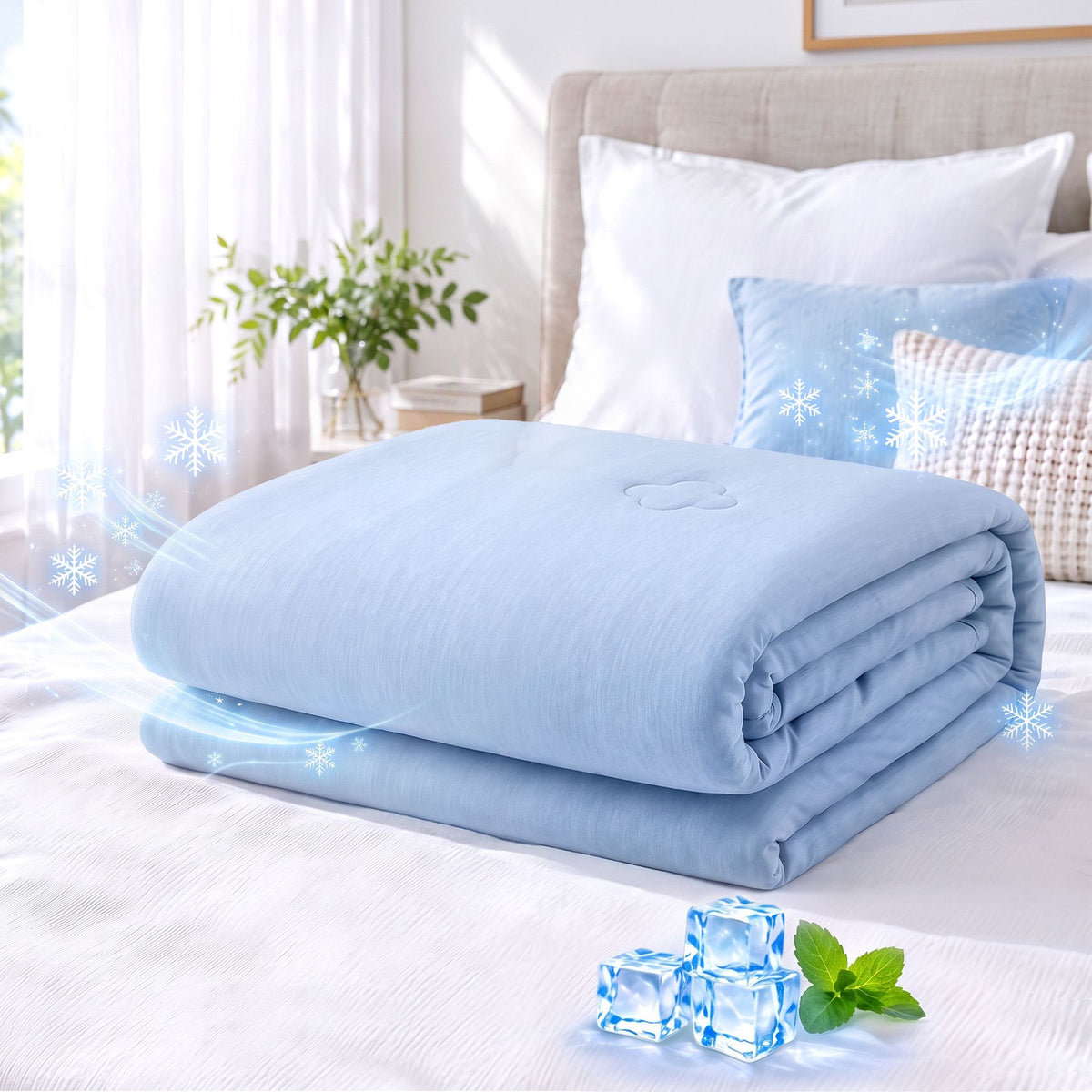 Giselle Cooling Blanket Double 180 x 210cm Lightweight Summer Quilt