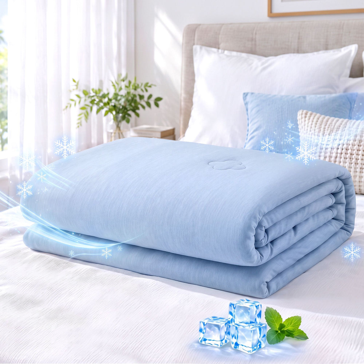 Giselle Cooling Blanket King 240cm x 210cm Double Sided Summer Quilt