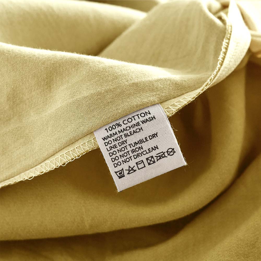 Cosy Club Double Quilt Set Washed Cotton Yellow Lime