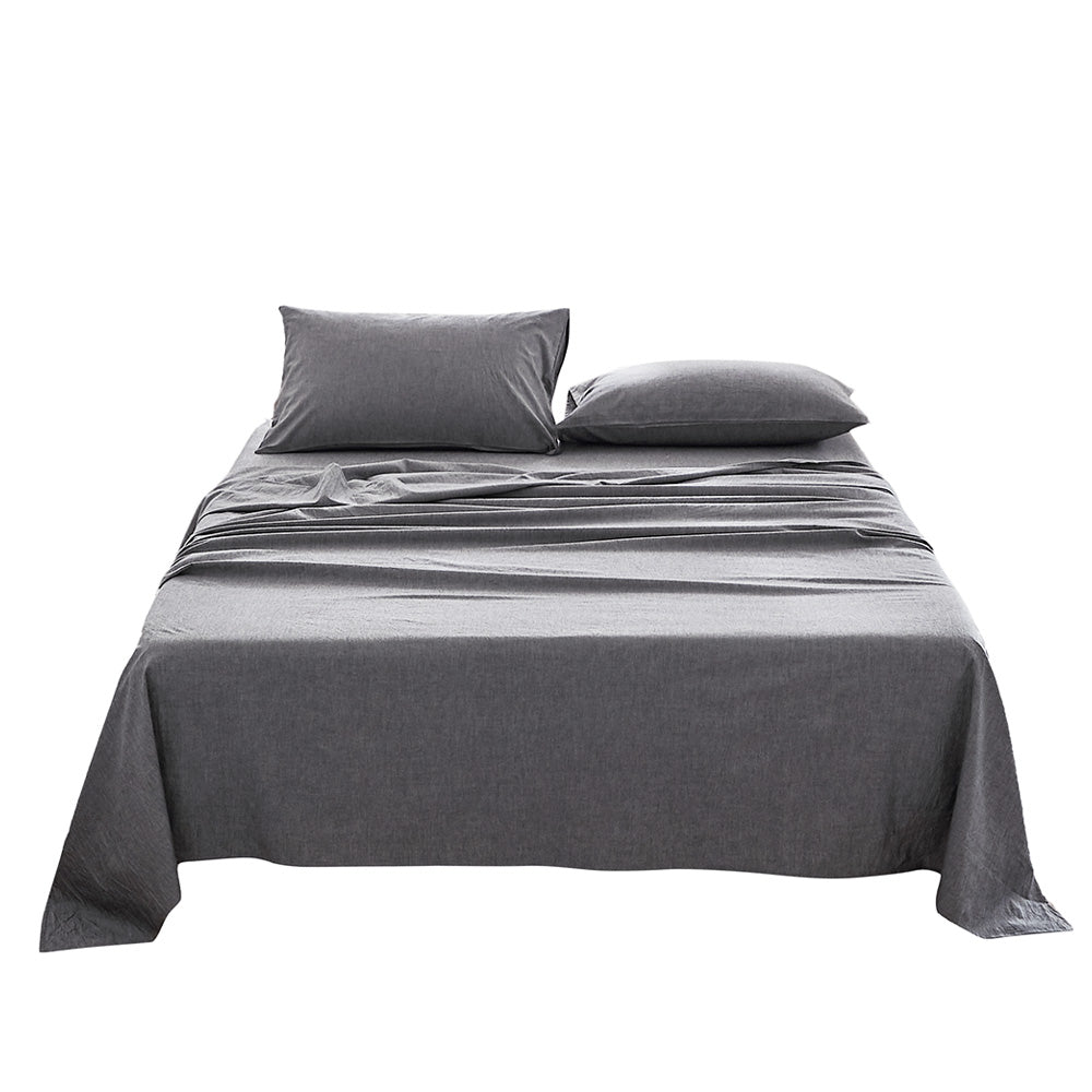 Cosy Club Single Bed Sheets Set Cotton Black Hypoallergenic