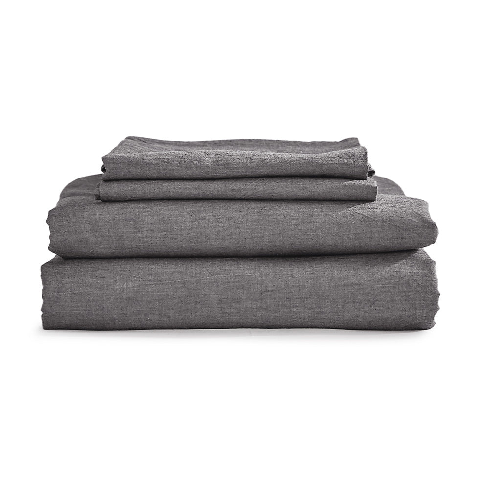 Cosy Club Single Bed Sheets Set Cotton Black Hypoallergenic