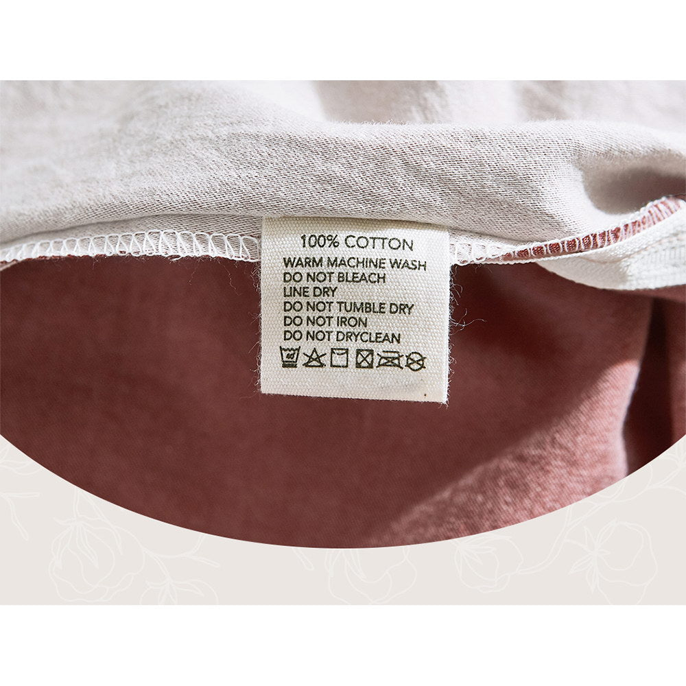 Cosy Club Single Cotton Bed Sheets Set Red Beige