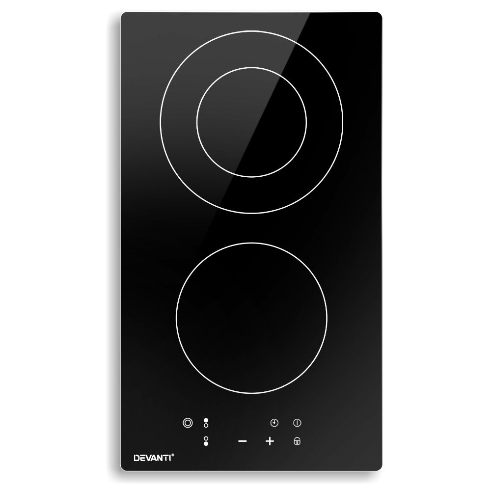 Devanti 30cm Electric Ceramic Cooktop Black Touch Control