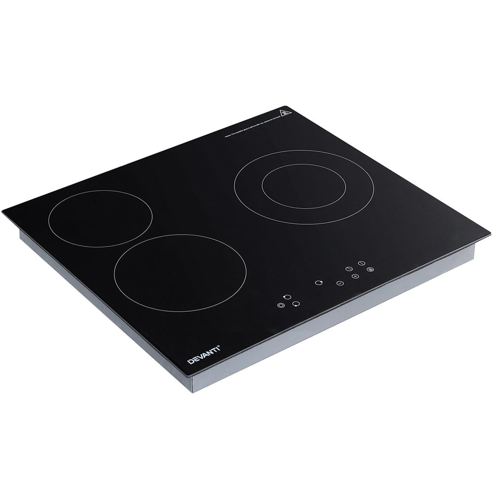 Devanti 60cm Electric Ceramic Cooktop 4 Burner Touch Control Black