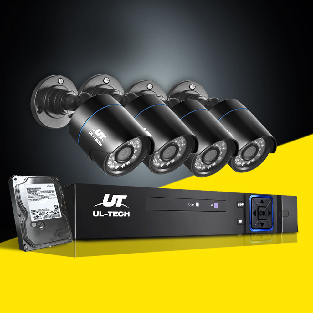 UL-Tech 8CH DVR CCTV Security System 4 Cameras 1TB Hard Drive