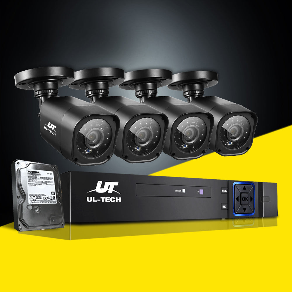 UL-Tech 8CH DVR Security System 4 Cameras 1TB Hard Drive