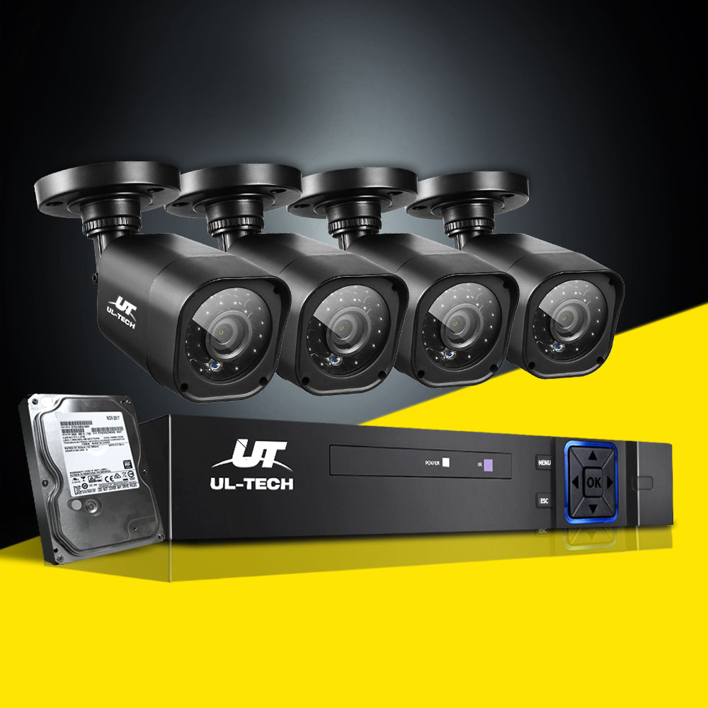 UL-Tech 8CH DVR Security System 4 Cameras 1TB Hard Drive