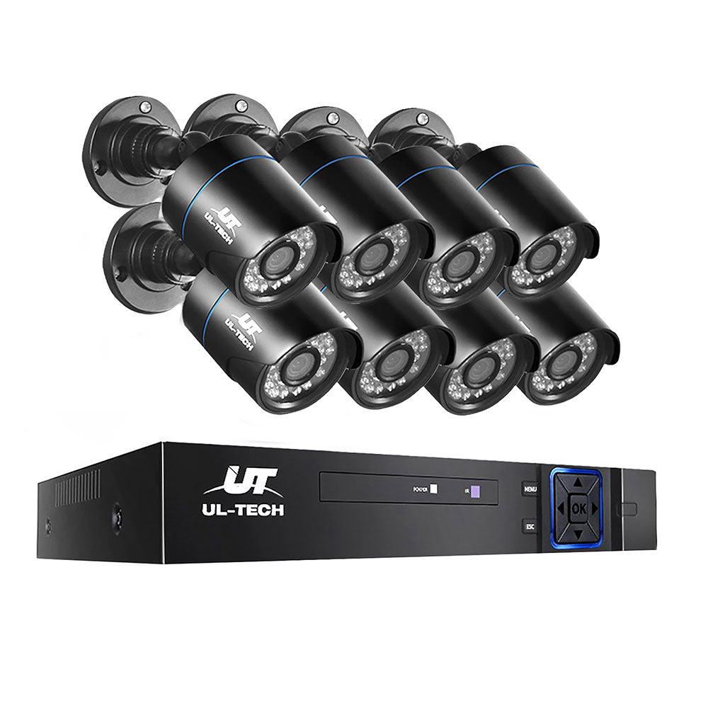 UL-TECH 1080P Security Camera System 8CH DVR with 8 Bullet Cameras