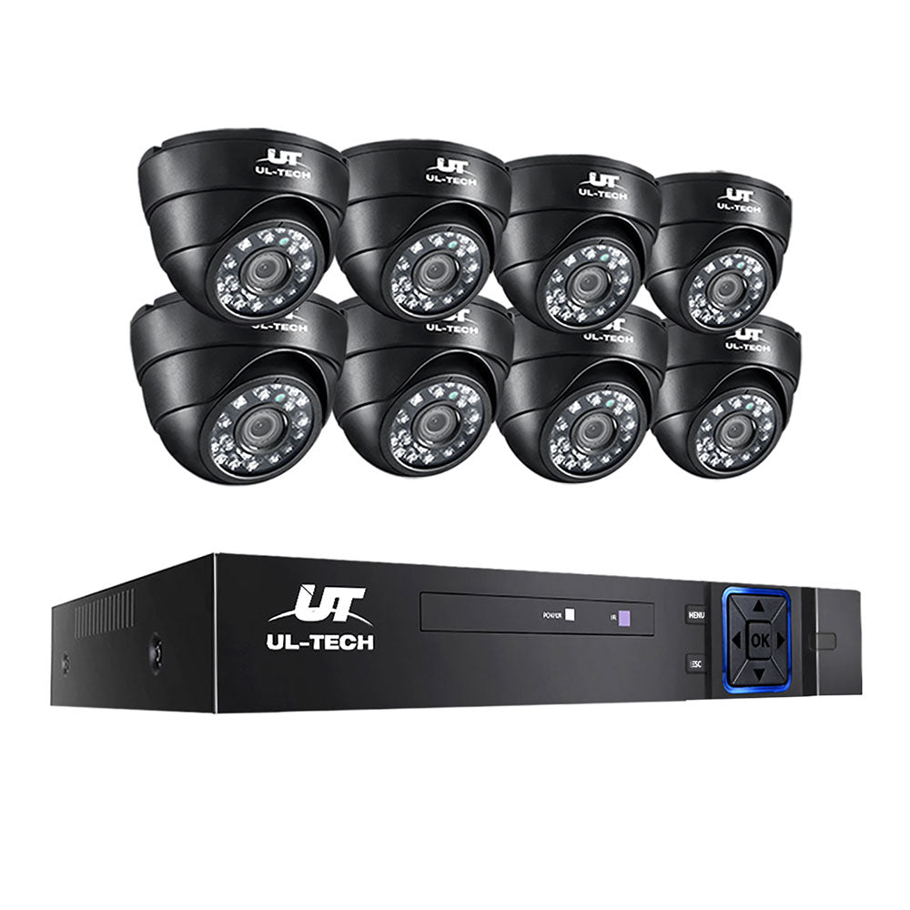 UL-Tech 1080P 8CH CCTV Security Camera System with 8 Dome Cameras