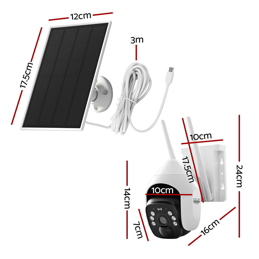 UL-Tech 3MP Security Camera Solar Panel White IP66 Waterproof