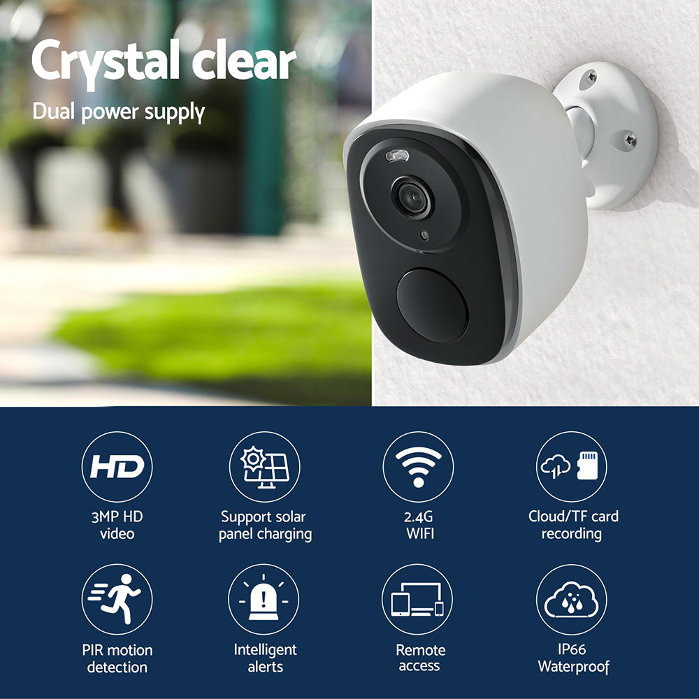 UL-Tech 3MP Solar Security Camera Wireless White