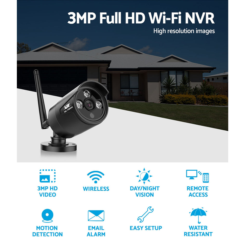 UL-Tech 3MP Wireless Bullet CCTV Camera Outdoor/Indoor