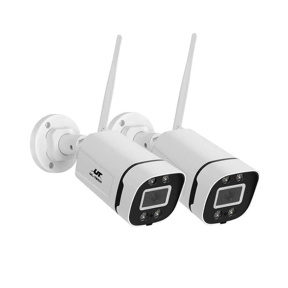 Square 3MP Wireless CCTV Cameras 2-Pack White