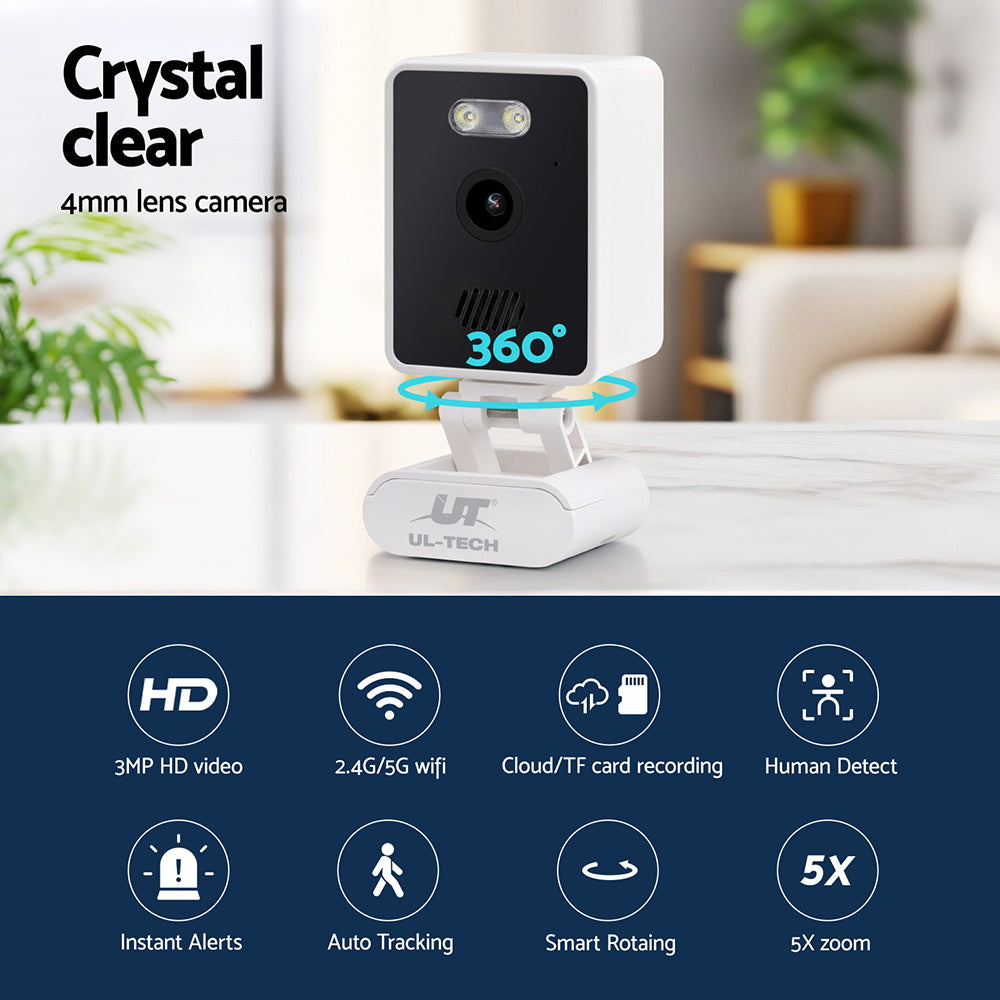UL-Tech 3MP IP Camera Baby Monitor 360° White