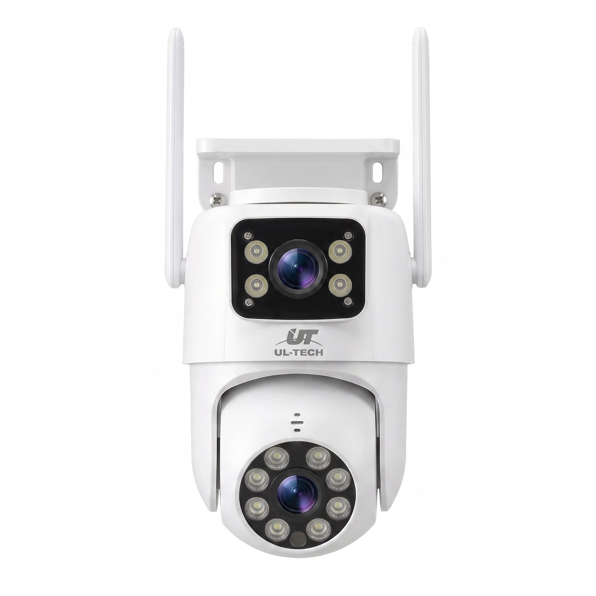 UL-Tech Wireless Security Camera Outdoor Indoor, 2.5K Dual Lens Pan Tilt, 4MP 2×2MP IP Camera, Motion Detection, Auto-Tracking, Colour Night Vision, 2.4G WiFi, Two-Way Audio, Pet Baby Surveillance