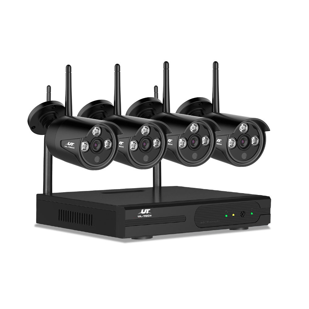 UL-tech 8CH NVR Wireless CCTV Security System 3MP 4 Bullet Cameras