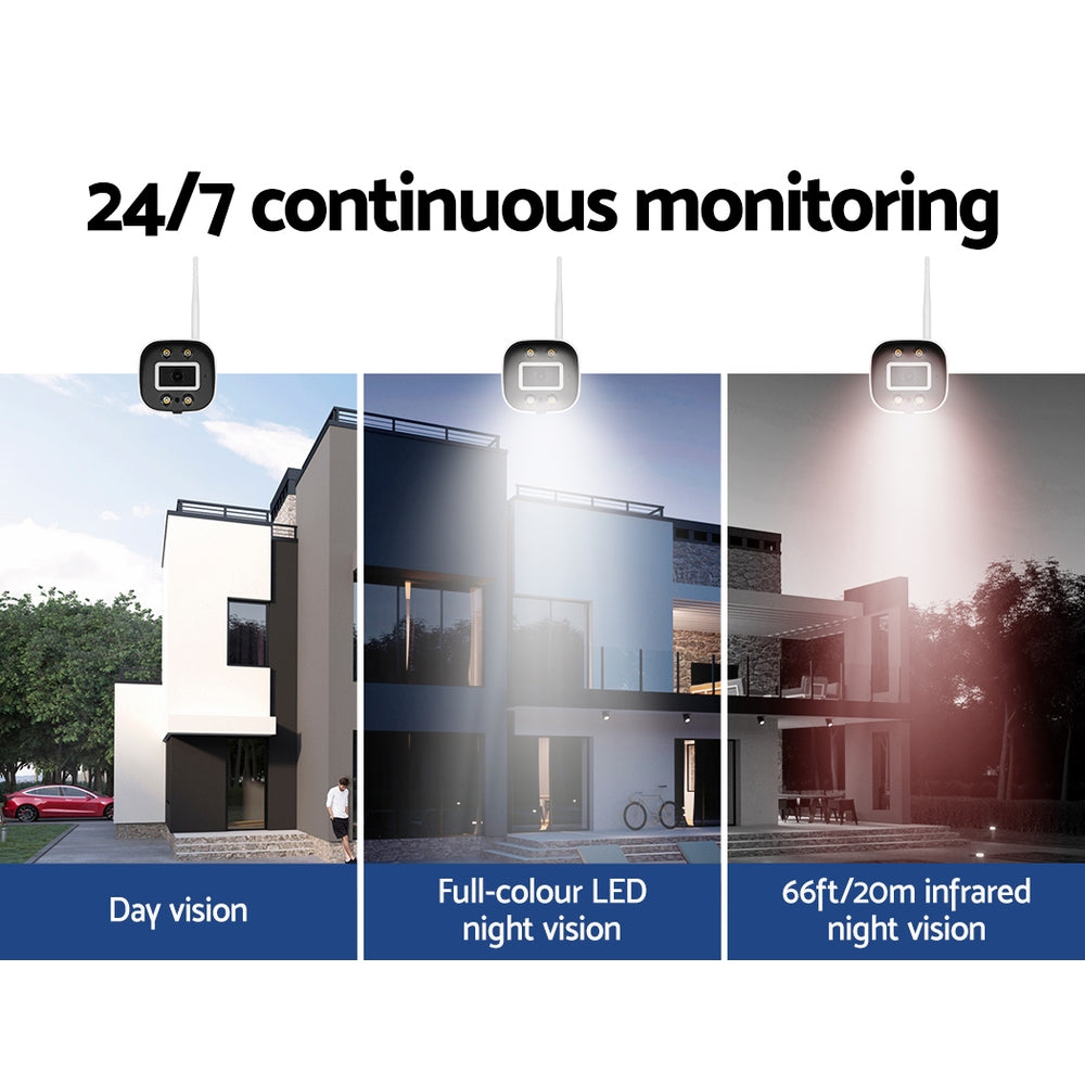 UL-tech 8CH 3MP Wireless CCTV Security System 4 Cameras 2TB