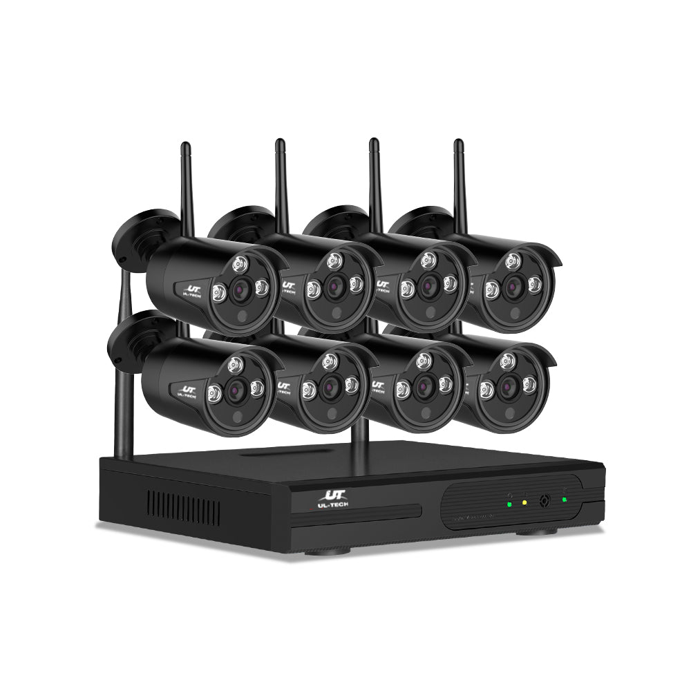 UL-Tech 8CH NVR 3MP Wireless CCTV Security System 8 Bullet Cameras